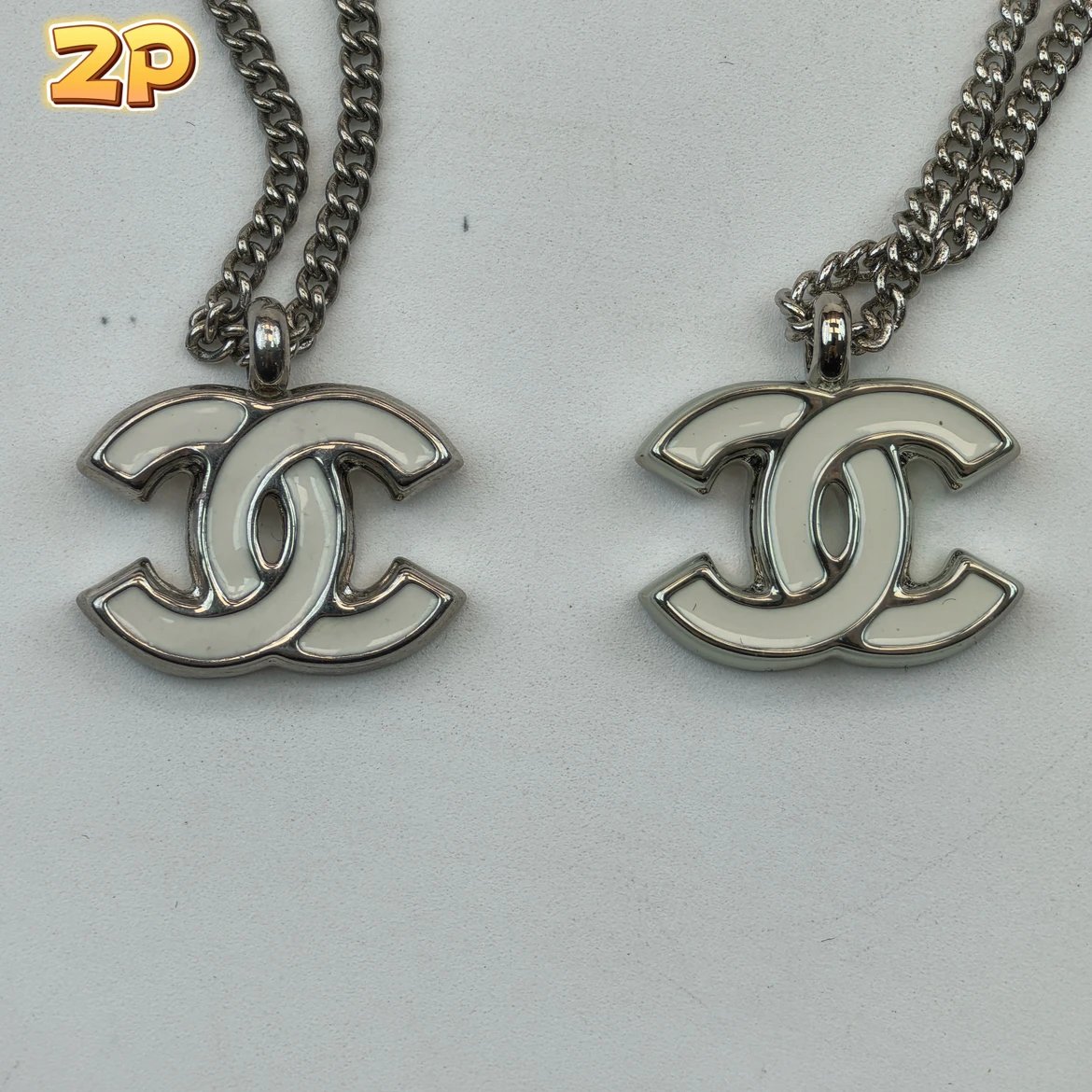[윌리엄셀러] 샤넬 화이트 CC로고 목걸이 실버 웨이디안 주소 