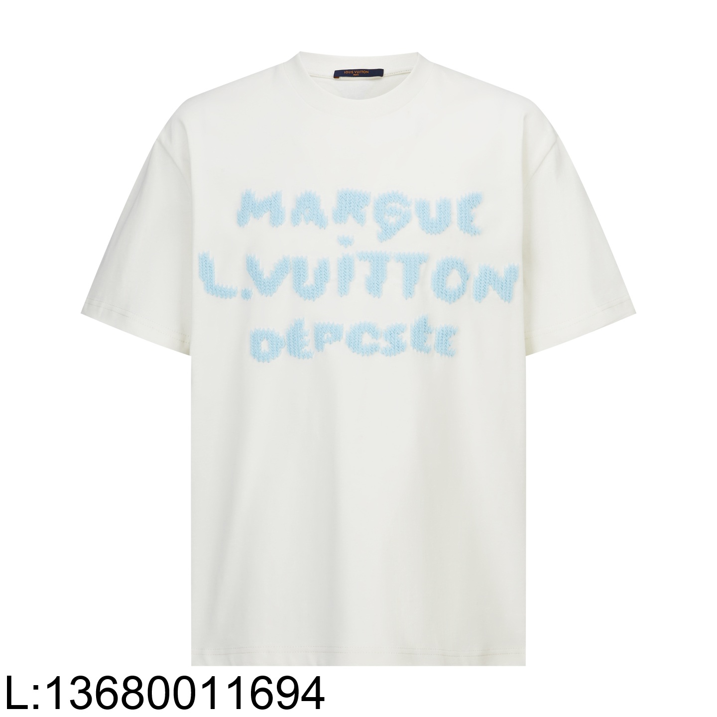 [잔디집2] 루이비통 엠브로이더드 시그니처 티셔츠 반팔티 화이트 1AIKD4
