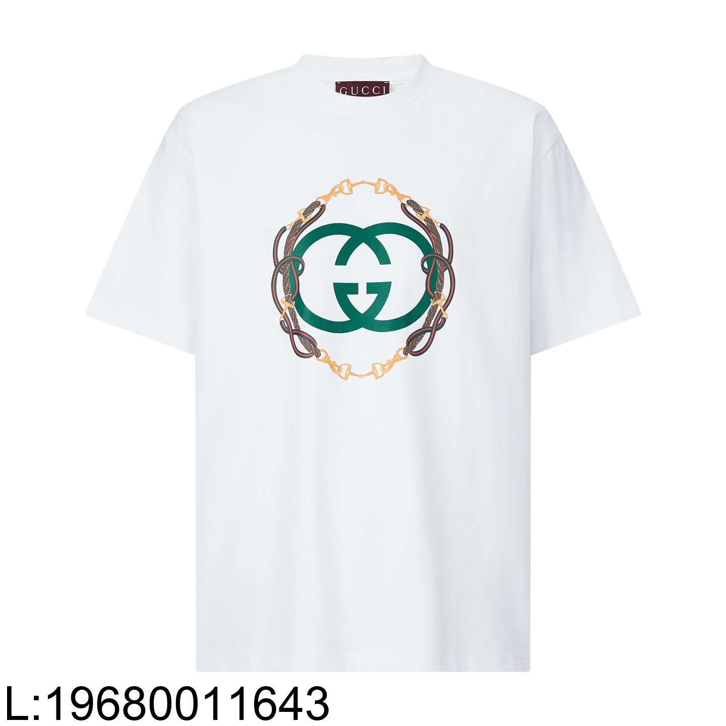 [잔디집2] 구찌 프린트 디테일의 코튼 저지 스웨트셔츠 반팔티 화이트