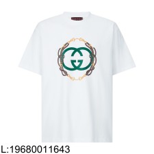 [잔디집2] 구찌 프린트 디테일의 코튼 저지 스웨트셔츠 반팔티 화이트