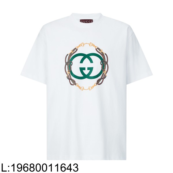 [잔디집2] 구찌 프린트 디테일의 코튼 저지 스웨트셔츠 반팔티 화이트