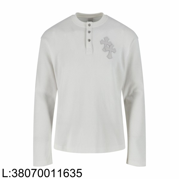 [잔디집2] 크롬하츠 레더 십자가 와플 긴팔티 화이트