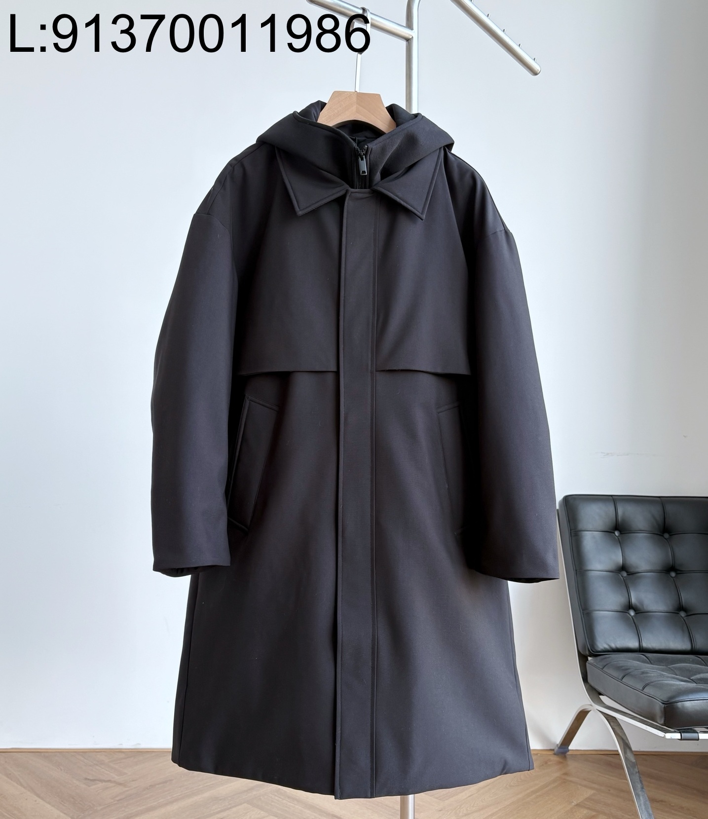 [GJ] 보테가베네타 페이크 레이어링 롱 패딩 블랙