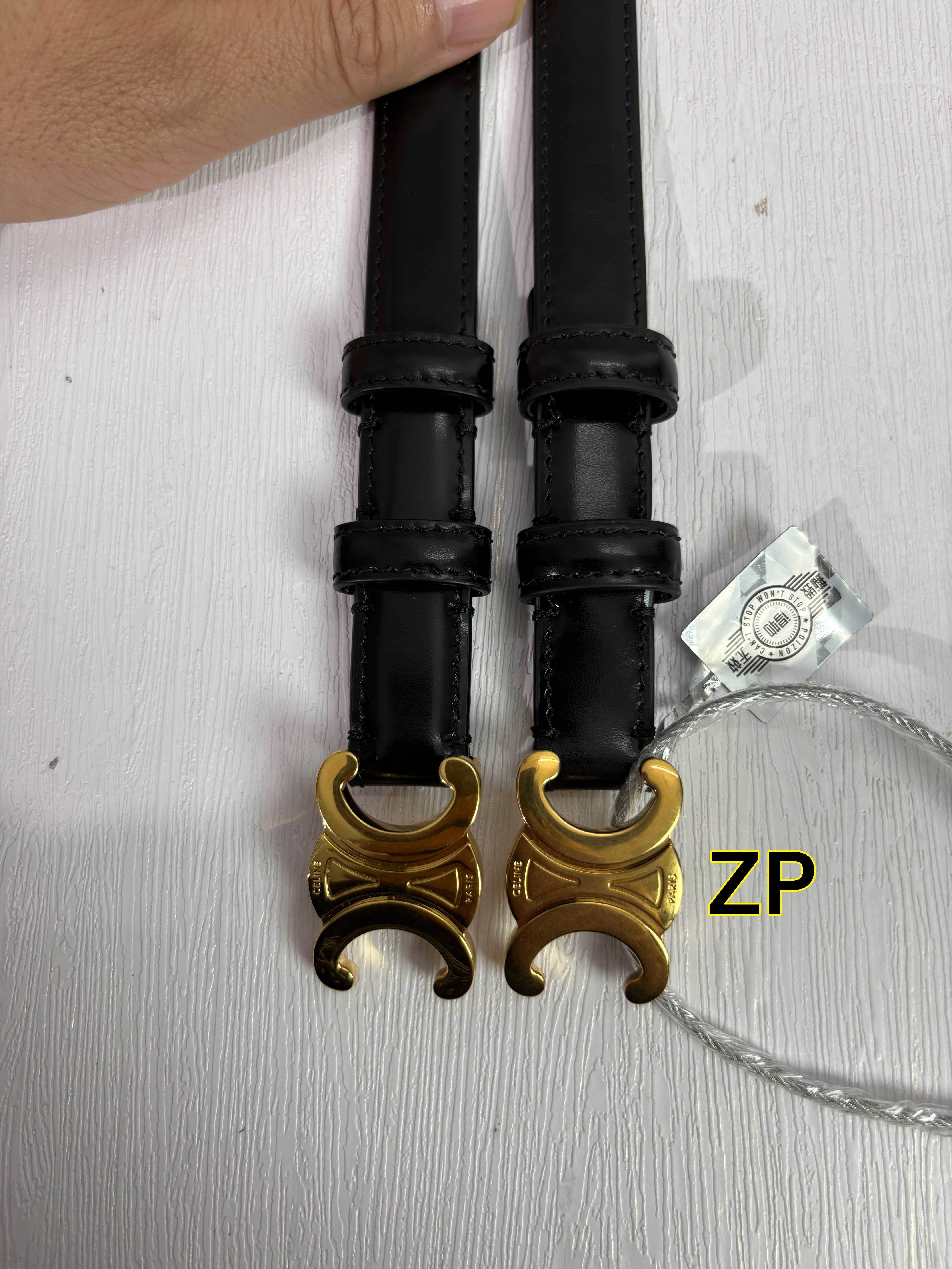 [사슬공장2] 셀린느 트리옹프 벨트 레더 블랙 1.8cm