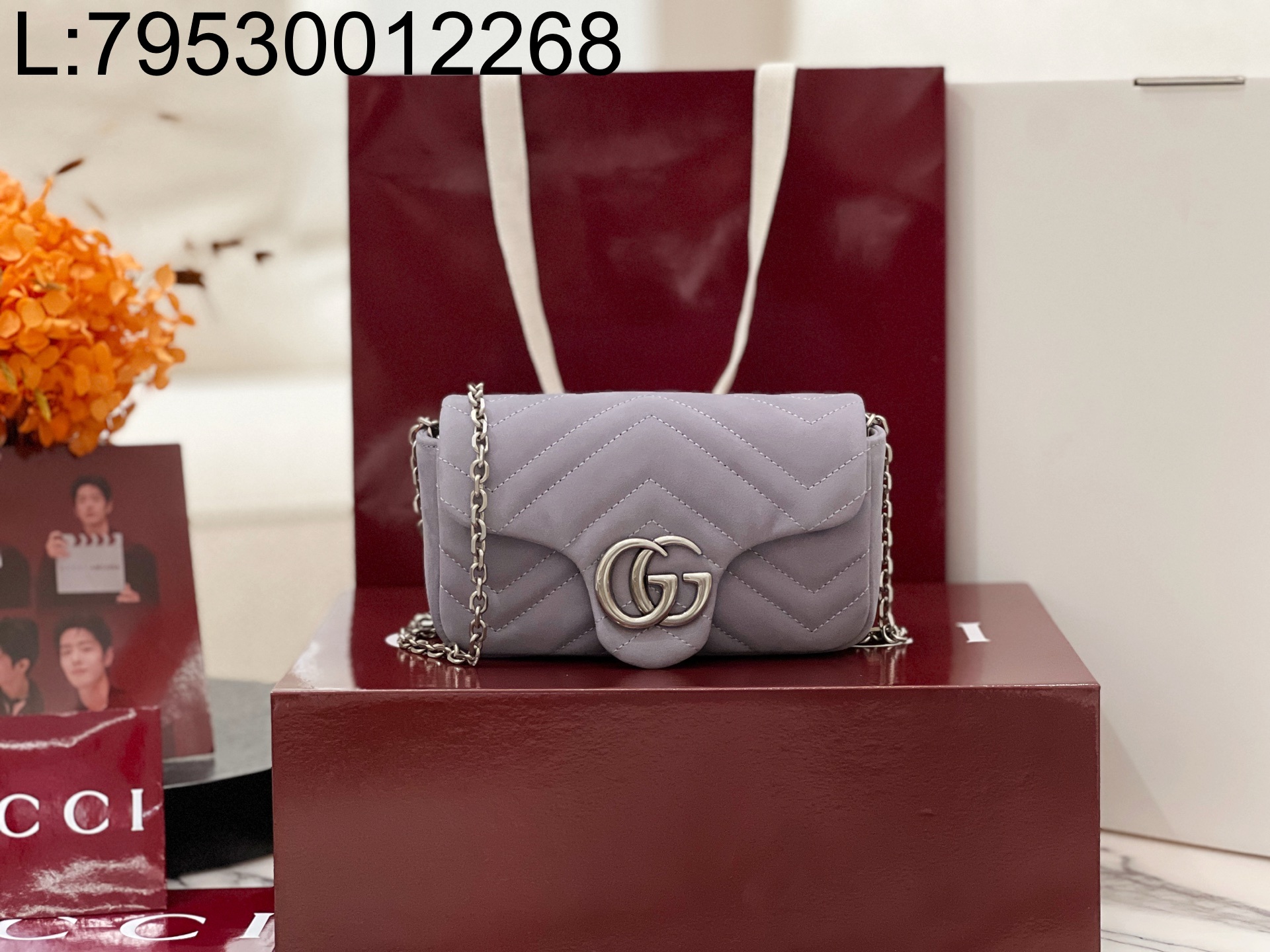 [JHL] 구찌 GG 마몽 미니 숄더백 스웨이드 라이트 퍼플 841290 16.5*9.5*4.5cm