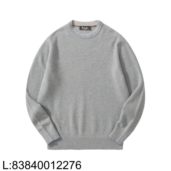 [흰] 로로피아나 시티 풀 순색 캐시미어 니트 그레이