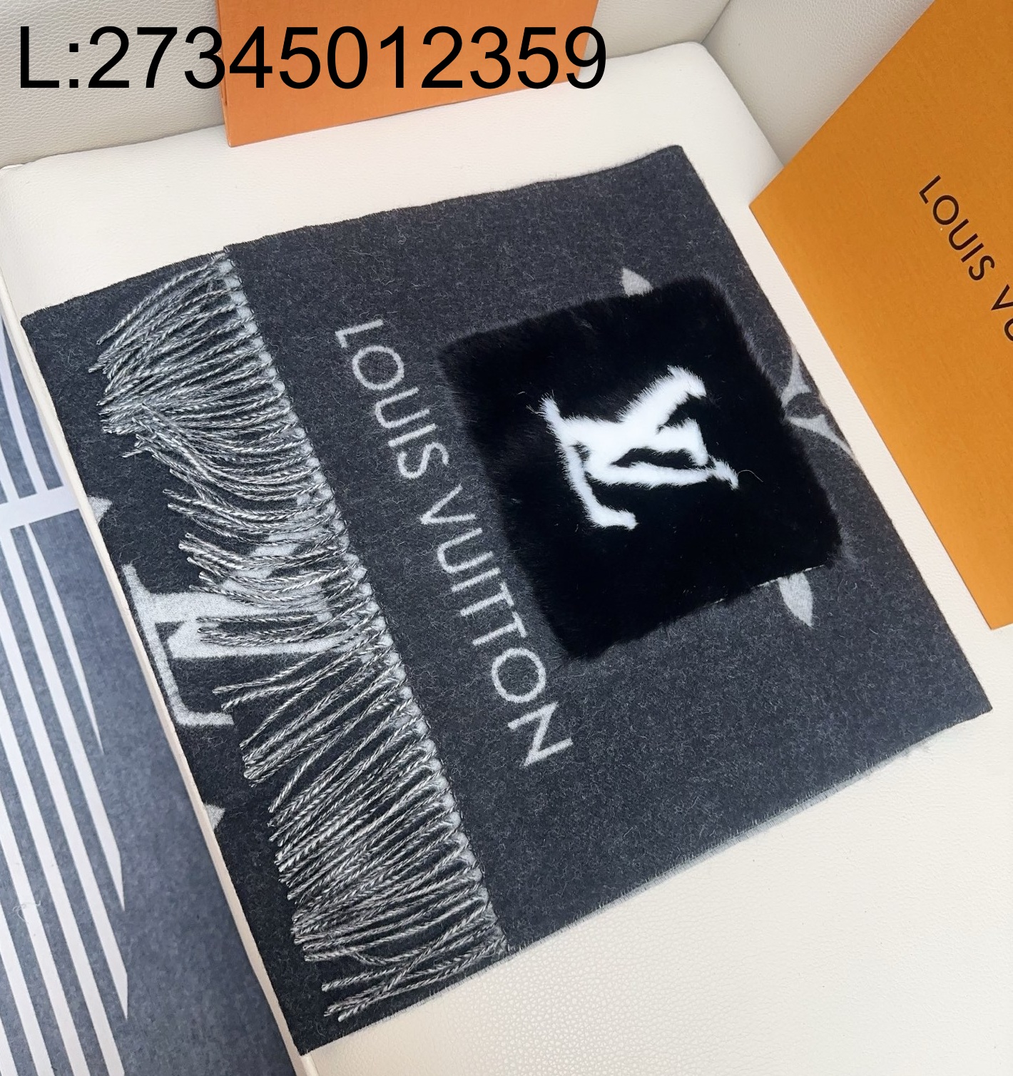 AGG 루이비통 콜드 레이캬비크 스카프 블랙 190*46cm M92569 M79232