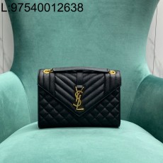 Pomegrante 생로랑 그랑 드 뿌드르 퀼팅 가죽 ENVELOPE 미디엄 600185 24*6*17cm 블랙 금장