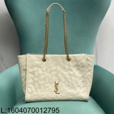 Pomegrante 생로랑 Niki 미디엄 쇼핑 백 화이트 871151 33*27*14cm