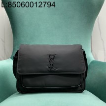 Pomegrante 생로랑 에코닐 소재의 NIKI 메신저 백 블랙 757146 32*10*23cm