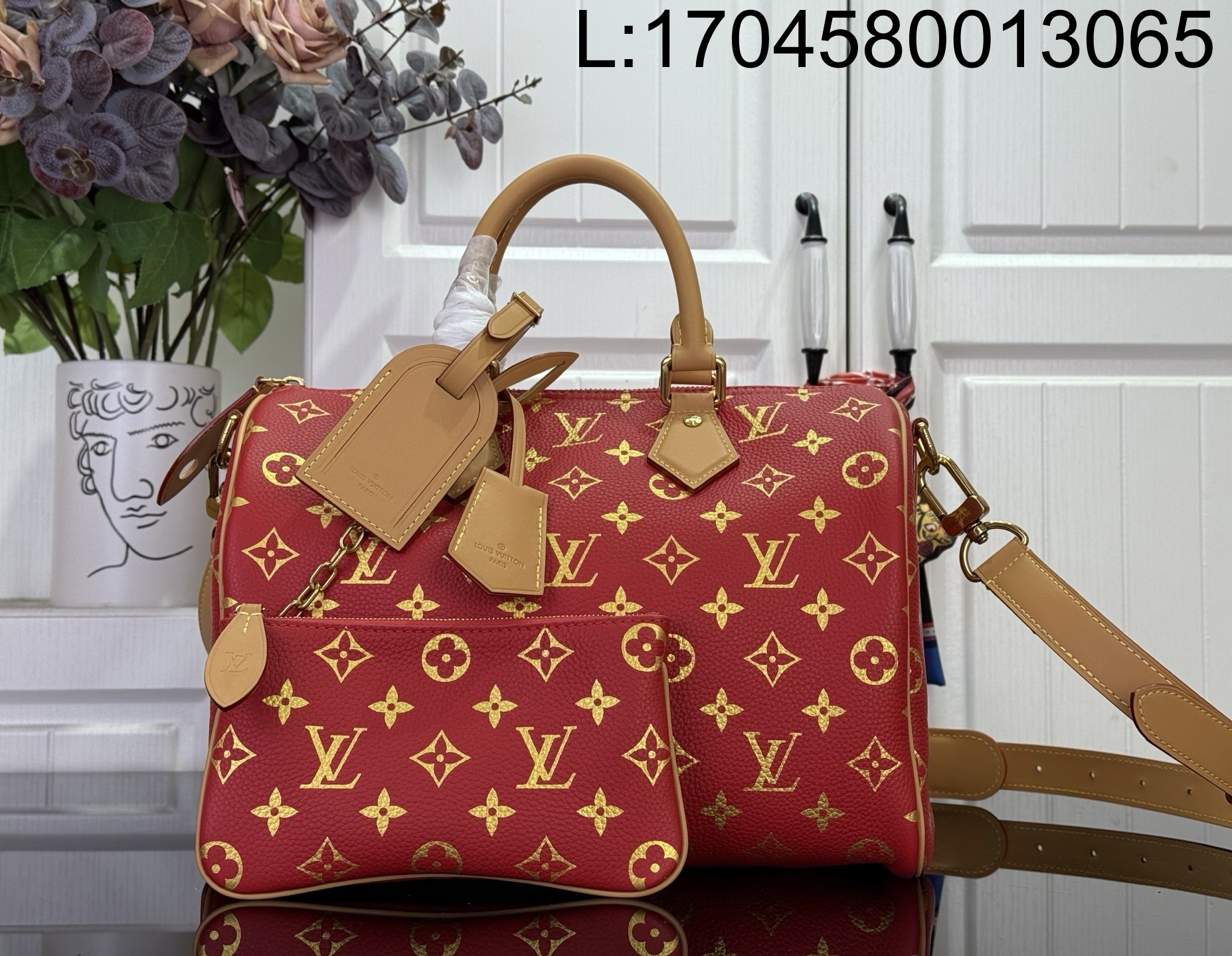 [88factory] 루이비통 스피디 P9 반둘리에 30 M15281 22.5*18*32cm 레드