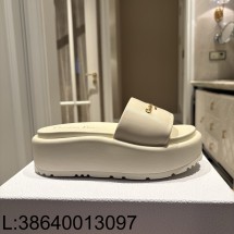 [QR5009] 디올 D-Lane 통굽 슬리퍼 화이트 4cm