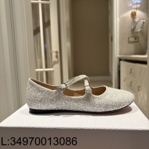 [QR5009] 디올 Very Dior 발레리나 플랫 회백색