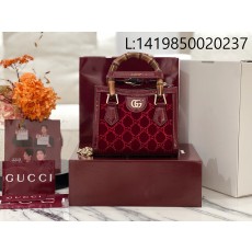 [JHL] 구찌 다이애나 미니 GG 크리스탈 토트백 레드 707449 20*16*10cm