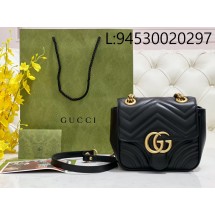 [JHL] 구찌 GG 마몽 미니 숄더백 블랙 레더 739682 18*15*8cm