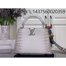 [88factory] 루이비통 카퓌신 BB 악어무늬 M94227 M48865 M88299 17.3*9*27cm 화이트