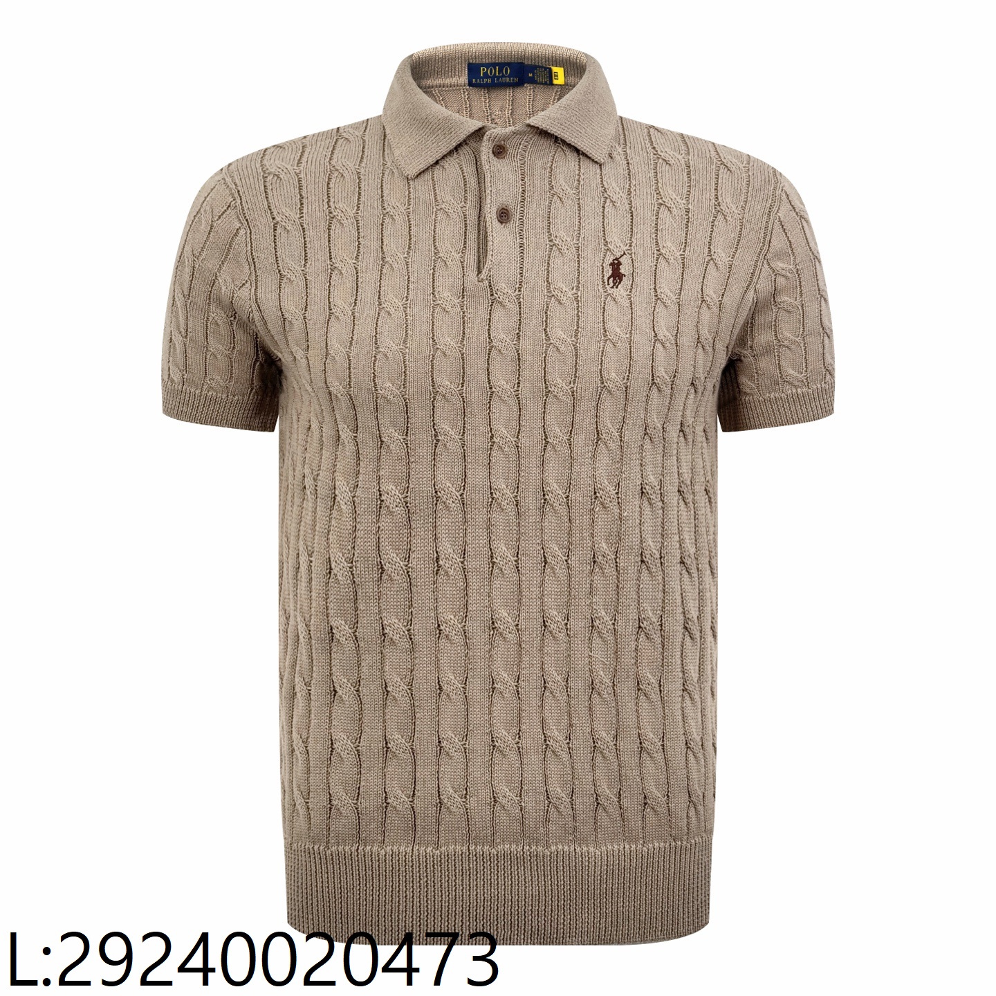 [잔디집2] 폴로 랄프로렌 자카드 니트 폴로 카라티 반팔티 다크 베이지