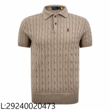 [잔디집2] 폴로 랄프로렌 자카드 니트 폴로 카라티 반팔티 다크 베이지