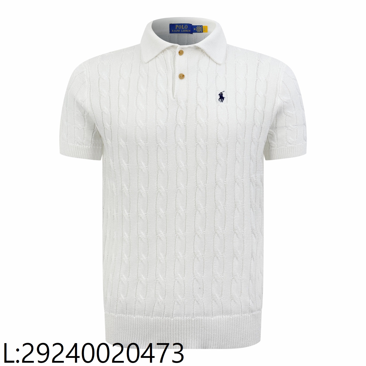 [잔디집2] 폴로 랄프로렌 자카드 니트 폴로 카라티 반팔티 화이트