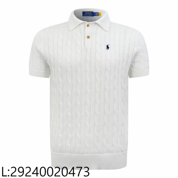 [잔디집2] 폴로 랄프로렌 자카드 니트 폴로 카라티 반팔티 화이트