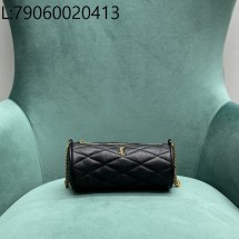 Pomegrante 생로랑 퀼티드 램스킨 세이드 미니 튜브백 블랙 699703 20*10*10cm