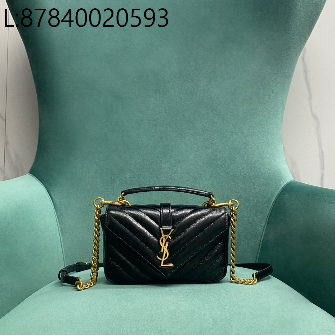 Pomegrante 생로랑 샤이니 클래클드 레더 미니 체인 백 블랙 779430 20*3*13cm