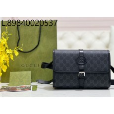 [JHL] 구찌 GG 메신저 백 인터로킹 G 블랙 슈프림 745679 25.4*17*17.8cm