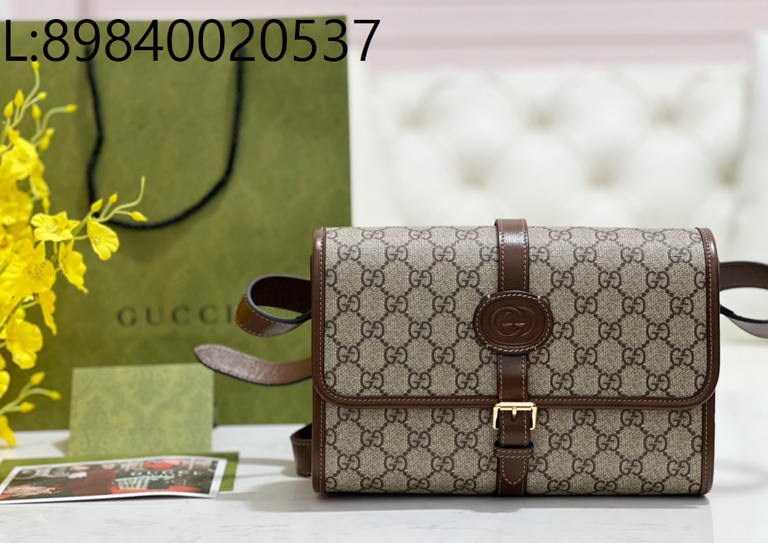 [JHL] 구찌 인터로킹 G GG 메신저백 베이지 에보니 745679 25.4*17*17.8cm