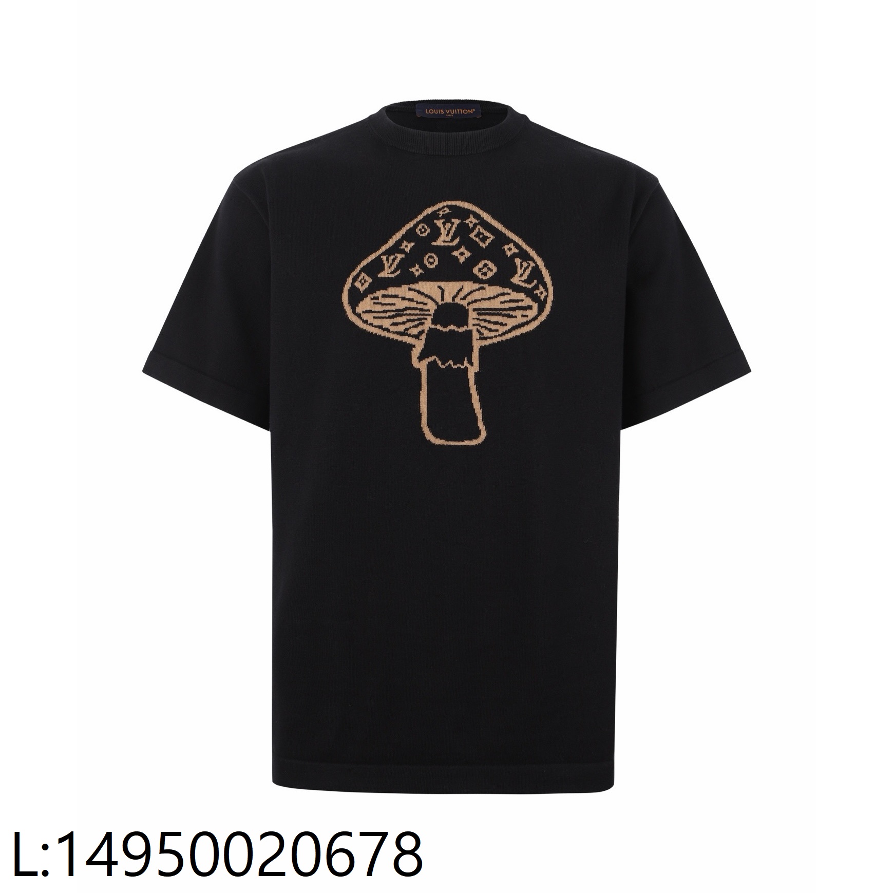 [잔디집2] 루이비통 인타르시아 크루넥 1AJBUX 버섯 자카드 니트 반팔티 블랙