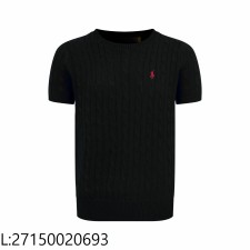 [잔디집2] 폴로 랄프로렌 자카드 라운드넥 니트 반팔티 블랙