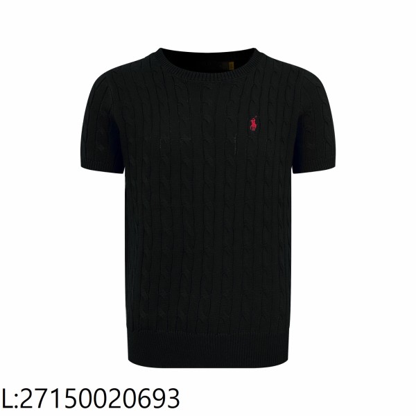 [잔디집2] 폴로 랄프로렌 자카드 라운드넥 니트 반팔티 블랙