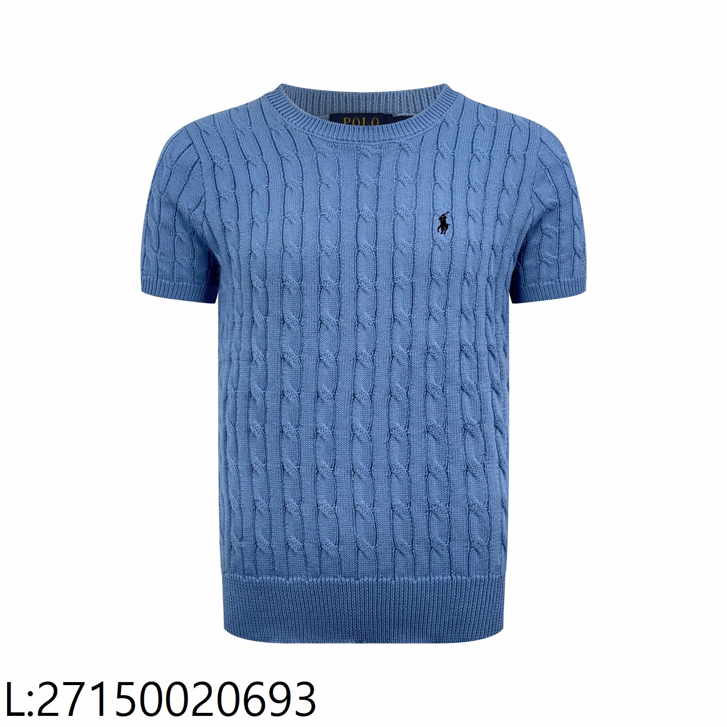 [잔디집2] 폴로 랄프로렌 자카드 라운드넥 니트 반팔티 스카이 블루