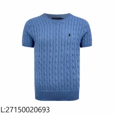 [잔디집2] 폴로 랄프로렌 자카드 라운드넥 니트 반팔티 스카이 블루
