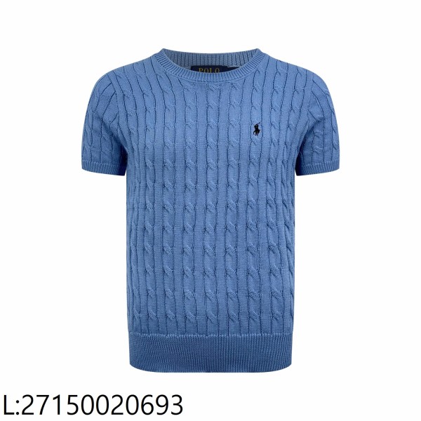 [잔디집2] 폴로 랄프로렌 자카드 라운드넥 니트 반팔티 스카이 블루