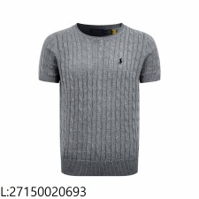 [잔디집2] 폴로 랄프로렌 자카드 라운드넥 니트 반팔티 그레이