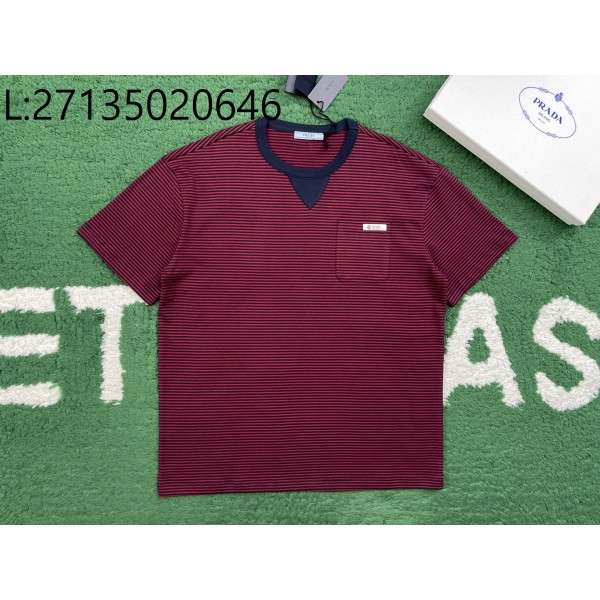 [잔디집1] 프라다 스트라이프 저지 반팔티 레드