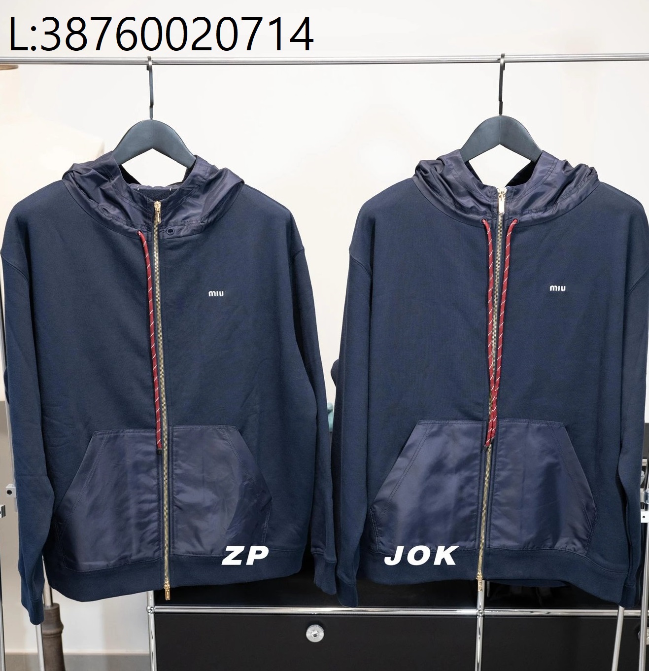 [조커셀러] 미우미우 코튼 플리스 지퍼 후드집업 블루 웨이디안 주소 