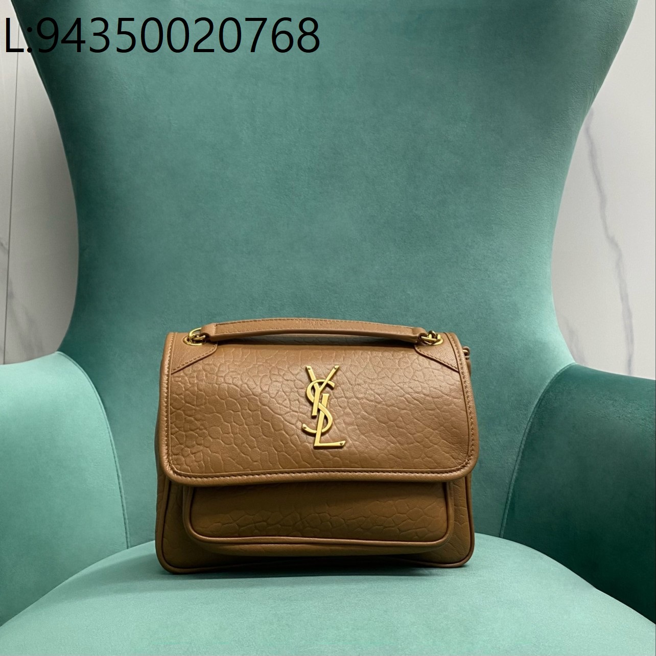 Pomegrante 생로랑 니키 그레인드 램스킨 꼬냑 금장 633179 22*17*12cm