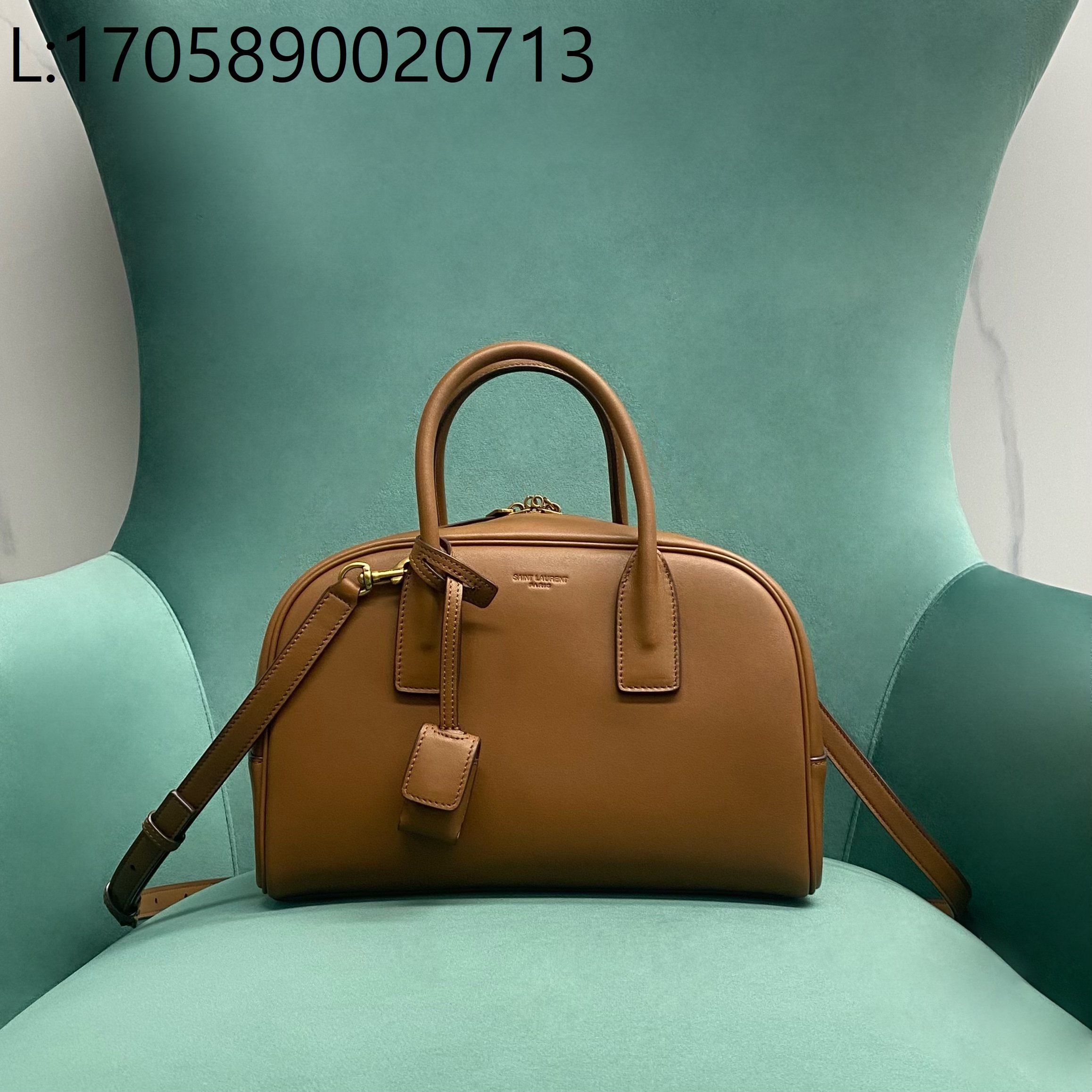 Pomegrante 생로랑 삭 드 주르 보스턴 스무스 레더 스몰 토스티드 브라운 851694 27*18*15cm