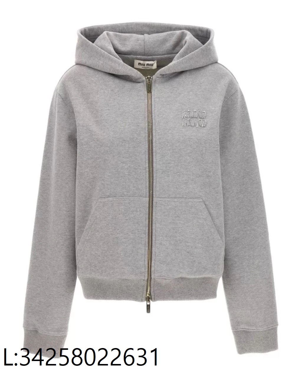 [얼리톰셀러] 미우미우 모노그램 단색 후드집업 그레이 웨이디안 주소