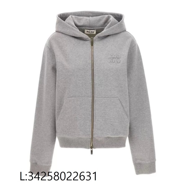 [얼리톰셀러] 미우미우 모노그램 단색 후드집업 그레이 웨이디안 주소