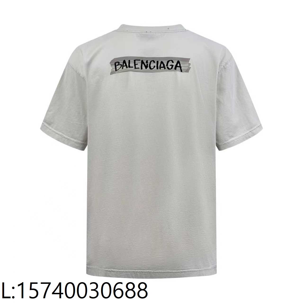 [잔디집2] 발렌시아가 마스킹 테이프 티셔츠 미디움 핏 더티 화이트 반팔티