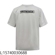 [잔디집2] 발렌시아가 마스킹 테이프 티셔츠 미디움 핏 더티 화이트 반팔티