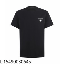 [잔디집2] 프라다 삼각 로고 프린트 크루넥 반팔티 블랙