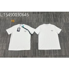 [잔디집2] 프라다 삼각 로고 프린트 크루넥 반팔티 화이트