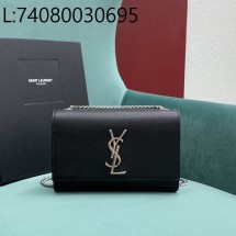 Pomegrante 생로랑 그랑 드 뿌드르 가죽 KATE 스몰 백 20*5*12.5cm 은장 블랙 469390