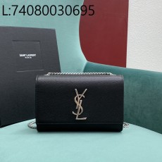 Pomegrante 생로랑 그랑 드 뿌드르 가죽 KATE 스몰 백 20*5*12.5cm 은장 블랙 469390