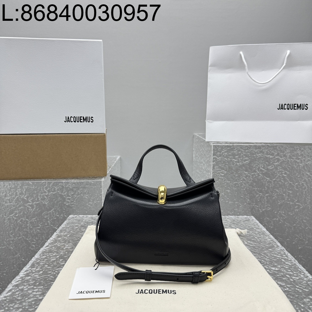 [카타] 자크뮈스 탑 핸들 백 24*14*7.5cm 블랙 염소가죽 스몰