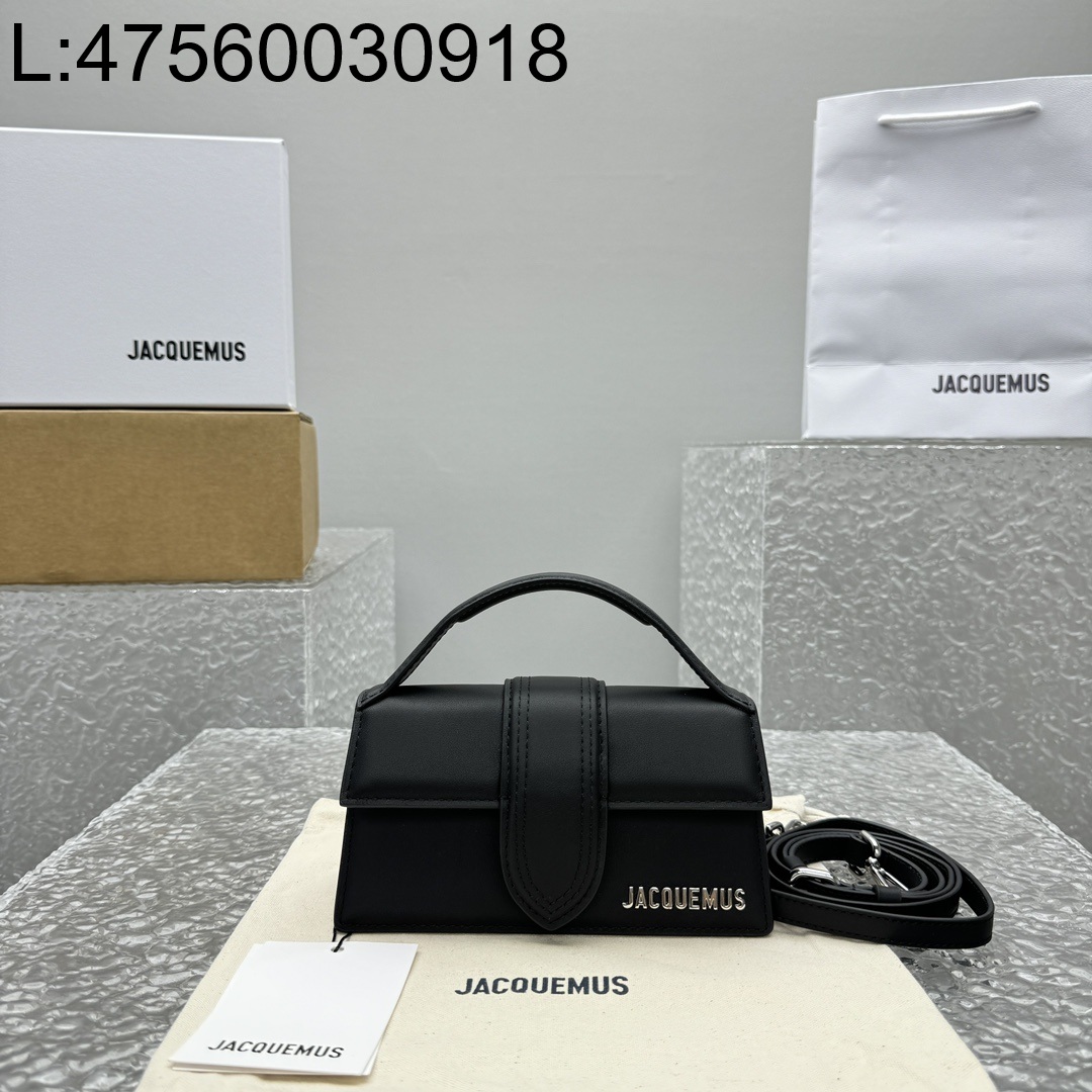 [카타] 자크뮈스 밤비노 크로스바디 플랩백 블랙 18*6*7cm 스몰 은장 무광