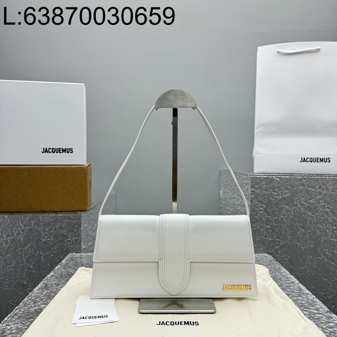 [카타] 자크뮈스 르 밤비노 롱 플랩백 화이트 28*13.5*6cm 금장